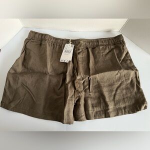 Mango - Women's, Linen Shorts - Khaki. Size: XXL. NWT. (1116)
